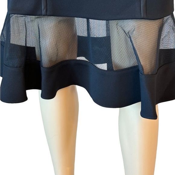 Aidan Mattox Black Mesh Trim Dress - Picture 2 of 8